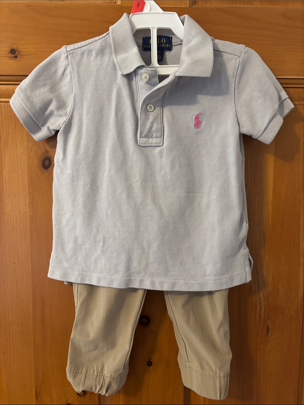 Ralph Lauren Kids Light Gray Polo and Kahki Pants